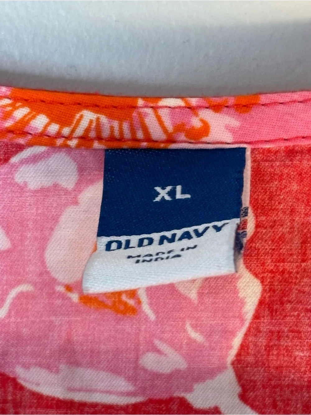 Old Navy Floral Puff Sleeve Peplum Wrap Top Waist Defining Tie XL Red Pink